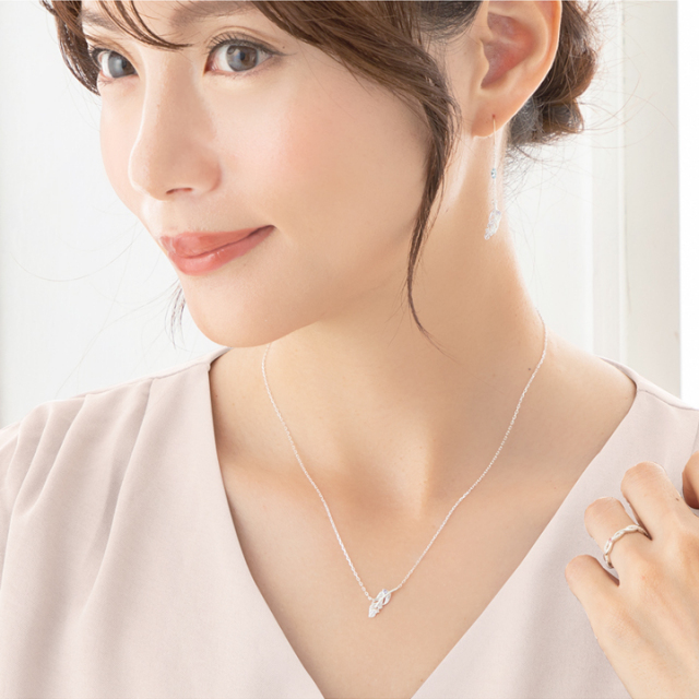 ◇誕生石対応◇フェザー 羽 ネックレス シルバー K10 K18 プラチナ