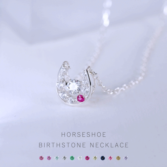 ◇誕生石対応◇horseshoe ホースシュー(馬蹄)ネックレス 【MIP11007CZ】