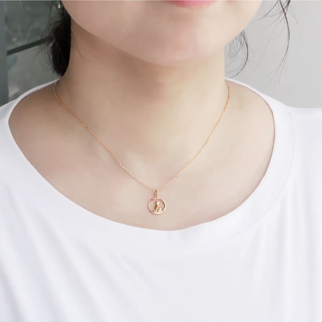 ◇選べる誕生石◇Starlit Crescent Cat Necklace 三日月＆猫