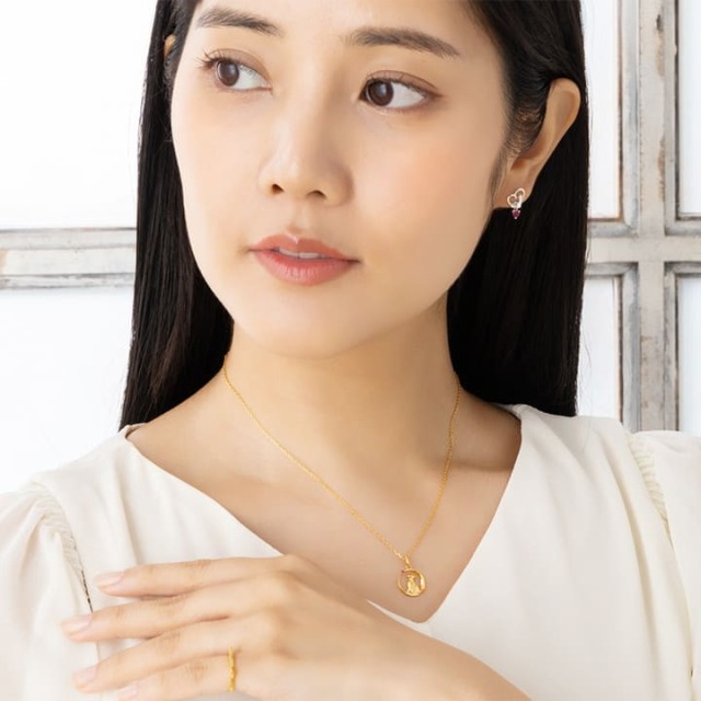 ◇選べる誕生石◇Starlit Crescent Cat Necklace 三日月＆猫ネックレス