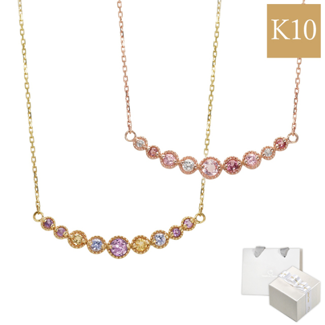 ひみたん K10ゴールド スミレ・サクラ 天然石アミュレット ライン