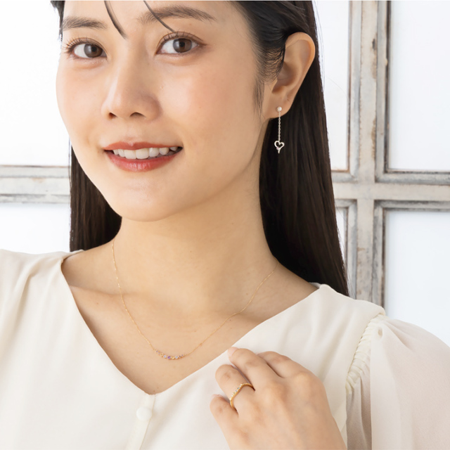 アクセサリー Sunlimite K10ゴールド スミレ・サクラ 天然石アミュレット ライン