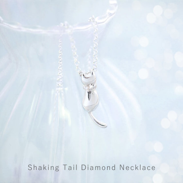 揺れるしっぽ ダイヤの首輪のネコネックレス Angel Friends 未来天使