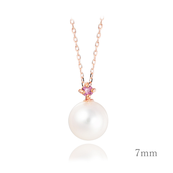 選べる誕生石 一粒天然パール10金ネックレス Mirai Tenshi Mip1191plk10 ピンクゴールド イエローゴールド 華奢