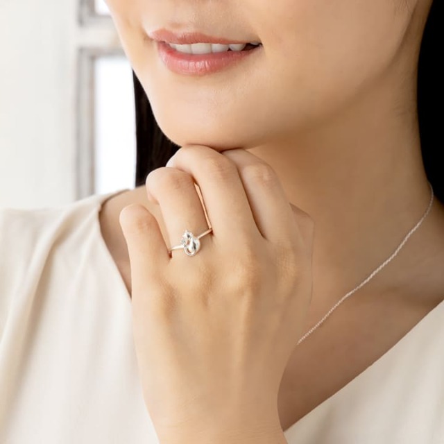 Diamond Cat Adjustable Ring しっぽにダイヤモンド輝く 猫の