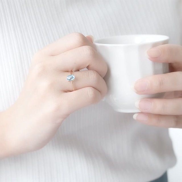 天然石カラーストーンリング【RTR7010】 RITA JEWELRY ［アクアマリン 