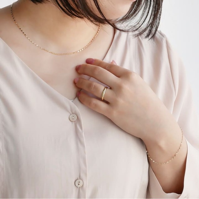 10金 18金 エクレアチェーンブレスレット【sny-1040-18】［k10