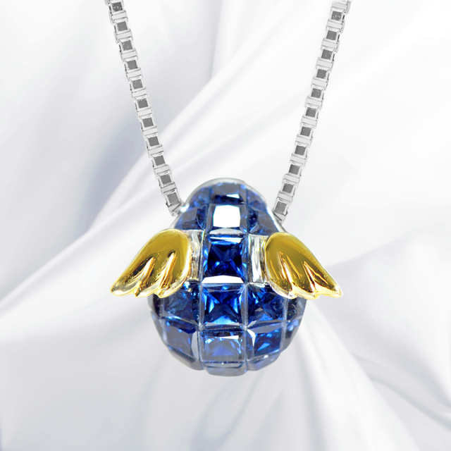 銀河の宝石 ミステリーセッティング18金ネックレス ピンクサファイアorルビーorグリーンガーネットorサファイア 可愛いアクセサリー 天使の卵 通販本店