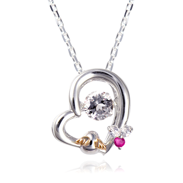 Leda レダ ダンシングストーン 輝くハート ネックレス Silver925 Leda レダ ダンシングストーン 輝くハート ネックレス Silver925