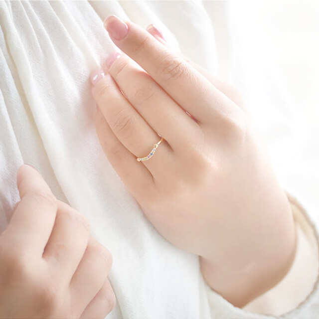 3石選べる誕生石 天使の卵マミーズリング【TEN271】｜天使の卵 輝く