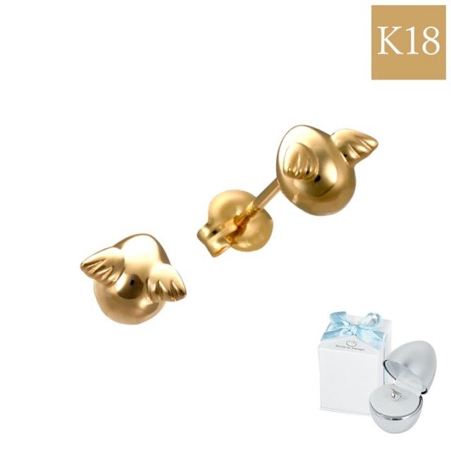 K18イエローゴールドピアス（極小） ｜天使の卵 輝く天使の羽