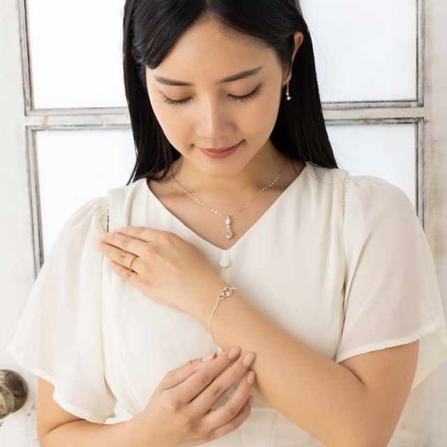 ダブルハート シルバーブレスレット｜天使の卵 輝く天使の羽