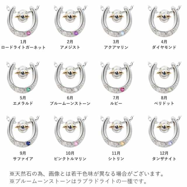 ◇本店限定◇選べる誕生石◇馬蹄ダイヤネックレス｜天使の卵 輝く天使の羽