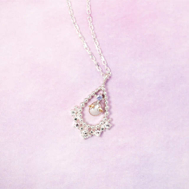 ◇本店限定◇誕生石が選べる光のしずく シルバーネックレス｜天使の卵