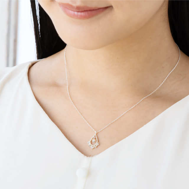 ◇本店限定◇誕生石が選べる光のしずく シルバーネックレス｜天使の卵