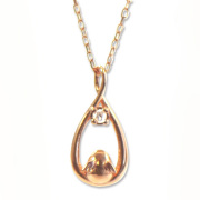 ◆納期約4週間◆ 天使の卵　～amulet～　K10ピンクゴールドペンダント（ドロップモチーフ）　【天使1716D】