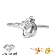 ◆営業日13時まで即日発送◆Diamond Cat Adjustable Ring しっぽにダイヤモンド輝く 猫のフリーサイズリング【MIR2144D】