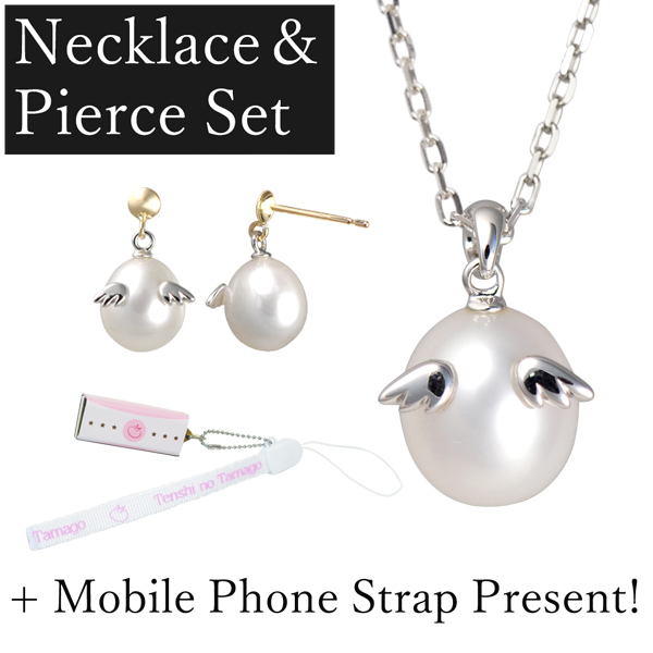 天然パールネックレス＆ピアス（イヤリング）セット｜天使の卵 輝く