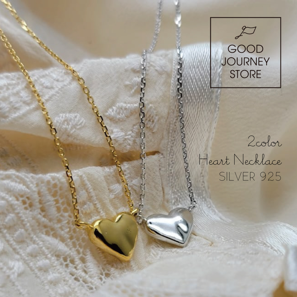 ネックレス シルバー ゴールド ネックレス シルバー925 贈り物 プレゼント ネックレス 重ね付け 軽量 チェーン 47cm シルバー ゴールド ネックレス アクセサリー ハートネックレス 2Color GOOD JOURNEY STORE S925N-H