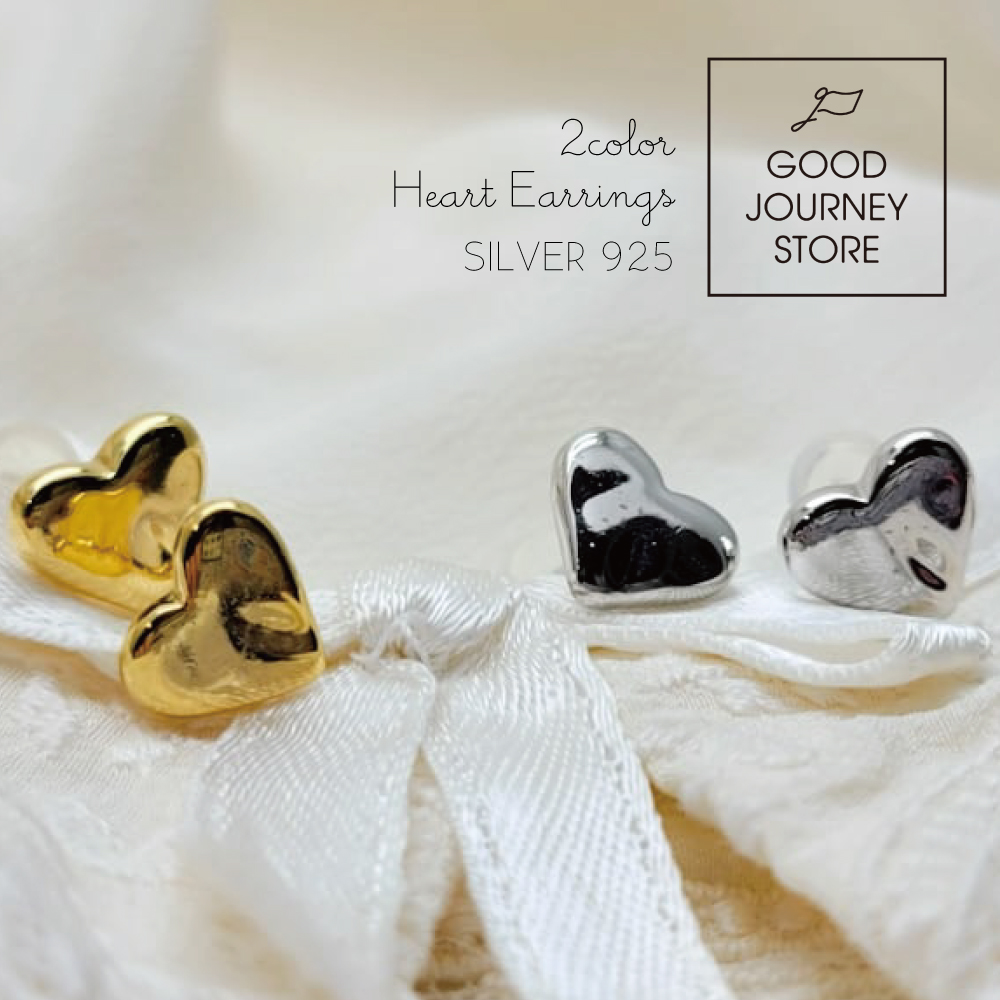 ピアス シルバー ゴールド ピアス シルバー925 可愛い ハート 贈り物 プレゼント 軽量  シルバー ゴールド アクセサリー 女性 ギフト  シルバー ゴールド ハートピアス 2Color GOOD JOURNEY STORE S925P-H