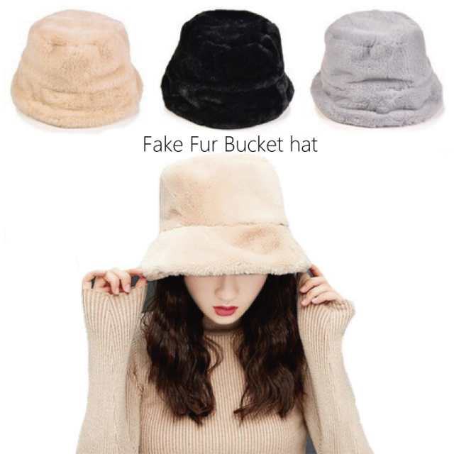 フェイクファー バケット帽 バケット 帽子 オルチャン レディース 帽子 可愛い ハット 防寒 ファッション オシャレ ファー レディース 秋 冬 返品交換不可 エンジェルローブヴィセ angelsrobe visee