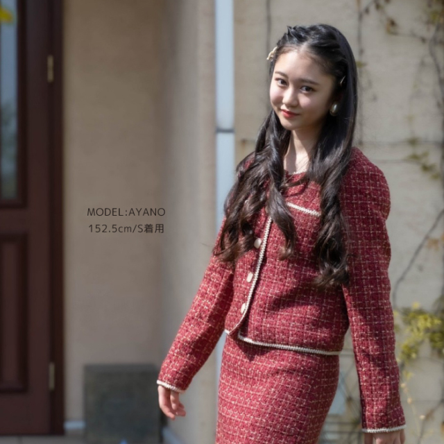 レディース ジャケット タイトスカート セットアップ 可愛い ツイード セットアップ 半袖 韓国 レディース 秋 冬 スーツ 韓国 アイドル 衣装 ネコポス不可 返品交換不可 エンジェルローブヴィセ ヴィセ Visee 天使のドレス屋さん 公式オンラインショップ
