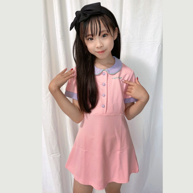 キャラット 半袖ワンピース 子供服 全3色 ブラック ブルー