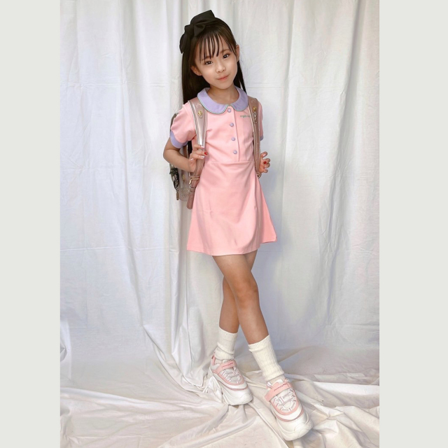 キャラット 半袖ワンピース 子供服 全3色 ブラック ブルー