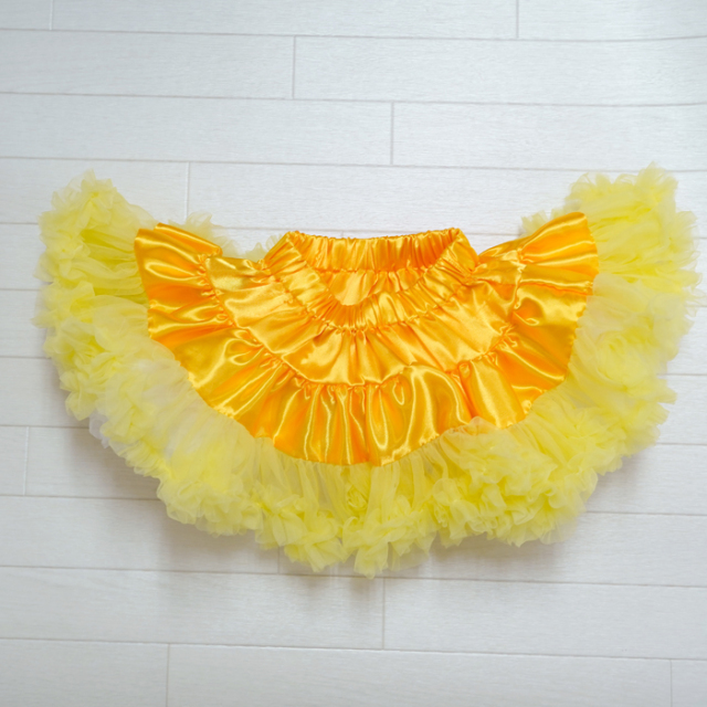 新品 イエロー＆パープル8段チュチュスカート(150cm~） ダンス衣装 ダンス 衣装 子供 チュチュスカート リバーシブル