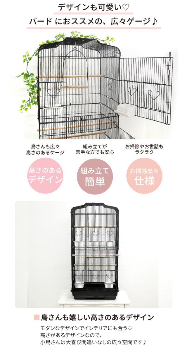 50 Off 鳥ケージ インコ 鳥かご バードケージ 鳥 小動物 ゲージ 説明書付 黒 Myearnitapp Com