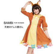 ハロウィン 仮装 コスプレ コスチューム ディズニー バンビ カチューシャ付き ドレス 大人コスチューム 返品交換不可 ネコポス不可