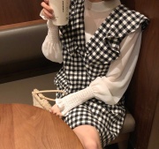 レディース チェック柄 ジャンパースカート サロペット オールインワン ワンピース 韓国 可愛い レース 大人 レディース 春 夏 韓国 オルチャン衣装 返品交換不可 エンジェルローブヴィセ ヴィセ visee