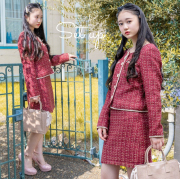 レディース ジャケット タイトスカート セットアップ 可愛い ツイード セットアップ 半袖 韓国 レディース 秋 冬 スーツ 韓国 アイドル 衣装 ネコポス不可 返品交換不可 エンジェルローブヴィセ ヴィセ visee