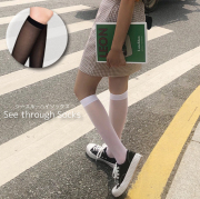 レディース 靴下 ハイソックス シースルーソックス 透け 靴下 スポーティー 可愛い 靴下 ネコポス可能 返品交換不可 エンジェルローブヴィセ ヴィセ visee