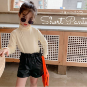 子供 ショートパンツ 子供 ショーパン レザー フェイクレザー ズボン ボトムス 韓国 子供服 可愛い 韓国 衣装 冬 返品交換不可 エンジェルローブヴィセ プチヴィセ petit visee