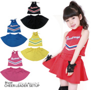 チア チアリーダー チア衣装 ダンス衣装 ダンス こども 衣装 キッズ 子供服 チアリーダー風セットアップBタイプ ハイネックスタイル 110cm 120cm 130cm 140cm 150cm 全4色 内旧タイプ含む 送料無料 ネコポスでの配送 10着以上でまとめ割