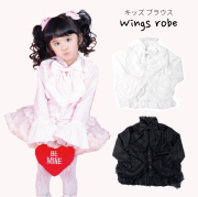子供服 ブラウス 子ども ウイングスローブ 110cm 120cm 130cm 140cm 150cm 白 黒 ピンク 女の子 キッズ 長袖 ロリータ ゴシック 学校 お出かけ スクール ホワイト ブラック 撮影会 発表会 トップス 単品ならネコポス可能