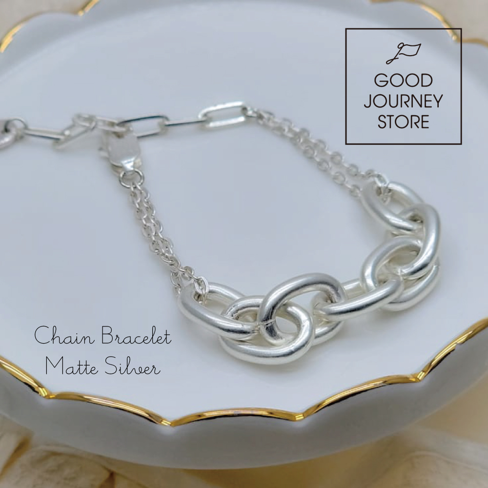 ブレスレット シルバー チェーン 贈り物 プレゼント 軽量 チェーン シルバー ブレスレット アクセサリー チェーンブレスレット マットシルバー GOOD JOURNEY STORE MT-Bs