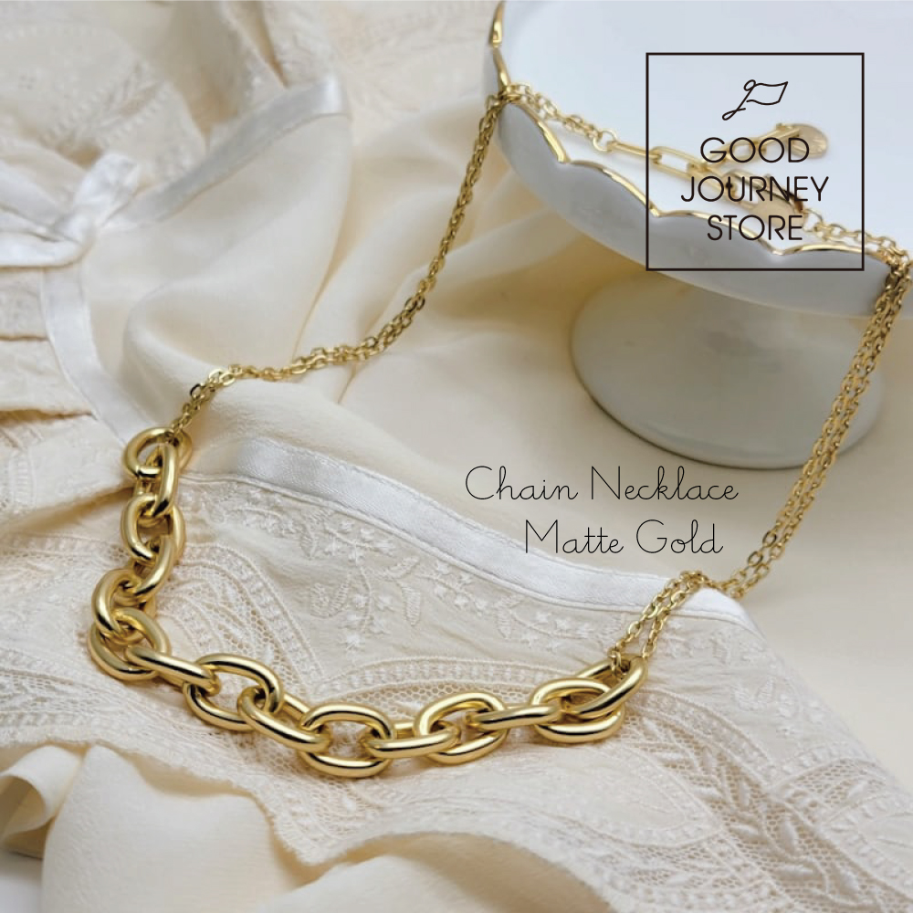 ネックレス ゴールド ネックレス 贈り物 プレゼント ネックレス 重ね付け 軽量 チェーン  49cm ゴールド ネックレス アクセサリー チェーンネックレス マットゴールド GOOD JOURNEY STORE MT-Ng