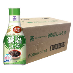 ほんのり甘くておいしい減塩しょうゆ200ml×12本セット【ケース割引】