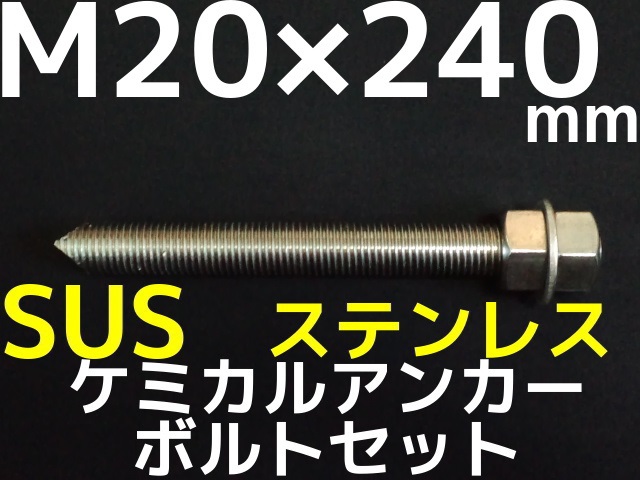 春先取りの ステンレス 六角ボルト 全ねじ M20x240