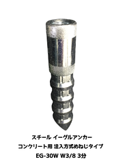 イーグルアンカー EG-30W 1本 W3/8 3分 EGタイプ スチール製 コンクリート用/注入方式 三価クロメートめっき インチねじ「取寄せ品」