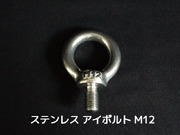 ステンレス SUS アイボルト M12 2.16kN(220kgf)/SWL(使用荷重) ステンアイボルト 吊ボルト つりボルト【取寄せ品】【サイズ交換/キャンセル不可】