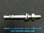 サンコーテクノ トルコンアンカー TCW-1010 M10 全長100mm 30本 スチール製 三価クロメート処理 コンクリート用 ウェッジ式 締付方式 平行拡張型「取寄せ品」