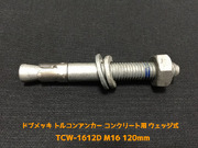 サンコーテクノ トルコンアンカー TCW-1612D M16 全長120mm 1本 ドブめっき スチール製 コンクリート用 ウェッジ式 締付方式 平行拡張型「取寄せ品」