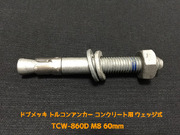 サンコーテクノ トルコンアンカー TCW-860D M8 全長60mm 1本 ドブめっき スチール製 コンクリート用 ウェッジ式 締付方式 平行拡張型「取寄せ品」