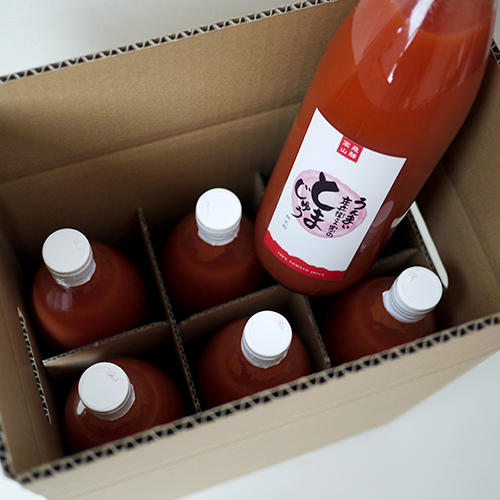 北海道　大玉トマトジュース「カナンの丘の滴」1000ml 6本セット ju-ce12.jpg
