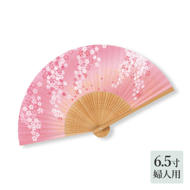香り付き扇子 白竹中彫「桜」婦人用【令和7年】（10586-01）