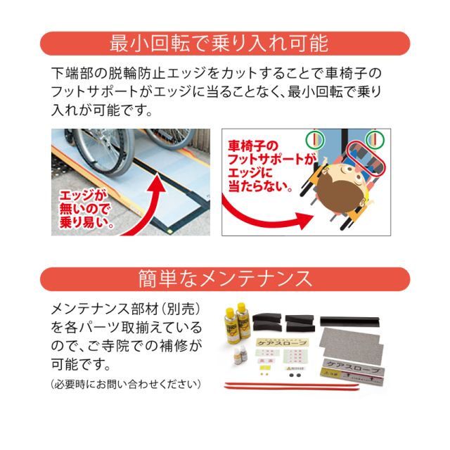 折りたたみ式 軽量・段差解消「ケアスロープ」二つ折り式 屋内OK