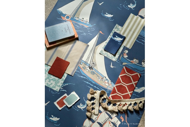 【オーダーカーテン】Disney HOME X Sanderson DonaldNautical(全2色)